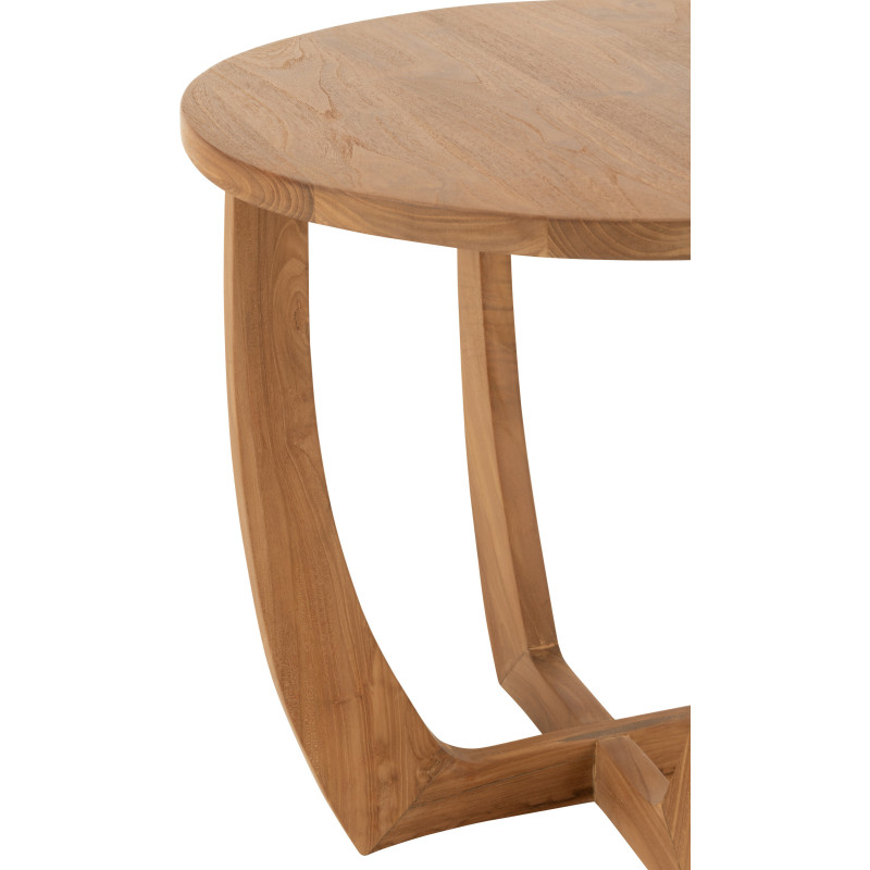 Table d'appoint bord de mer Ronde en Bois de teck Naturel Bruni - 5