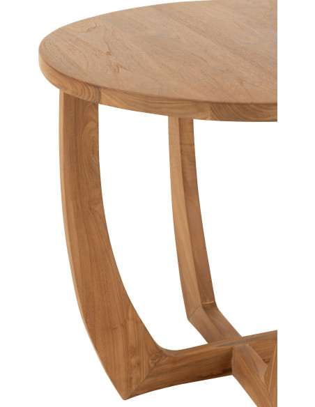 Table d'appoint bord de mer Ronde en Bois de teck Naturel Bruni - 5