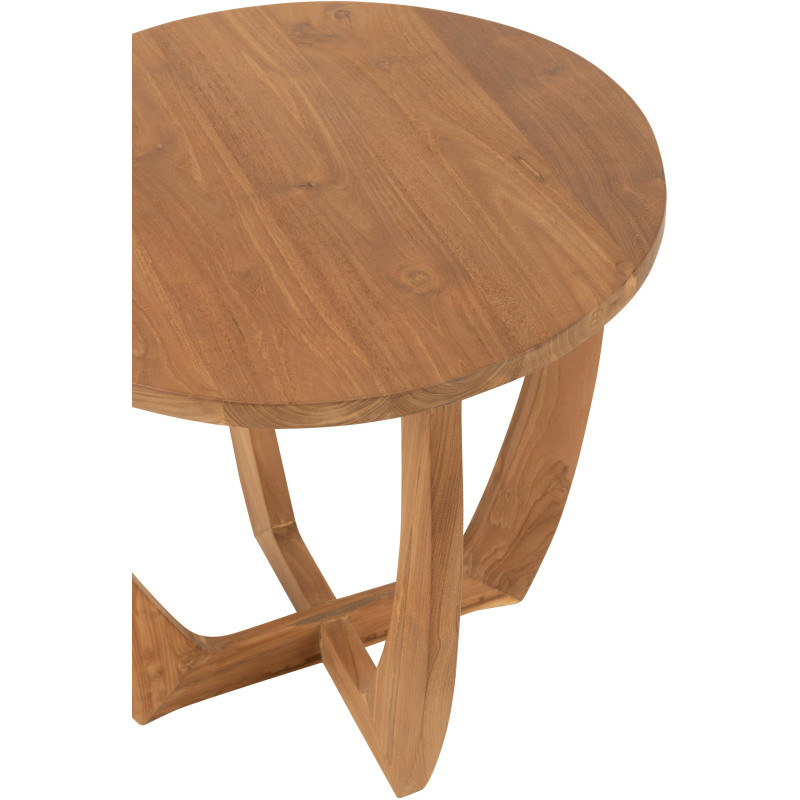 Table d'appoint bord de mer Ronde en Bois de teck Naturel Bruni - 6