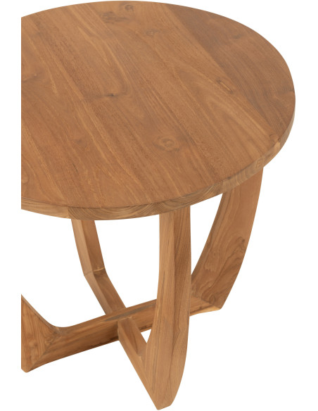 Table d'appoint bord de mer Ronde en Bois de teck Naturel Bruni - 6