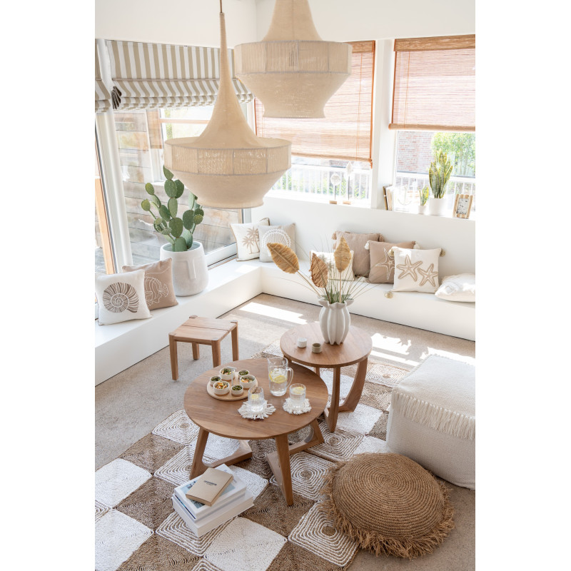 Table d'appoint bord de mer Ronde en Bois de teck Naturel Bruni - 7