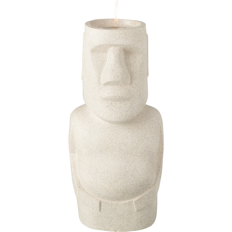 Grande Lampe à huile moderne extérieur Hauteur 60 cm en Ciment Gris Moai - 2