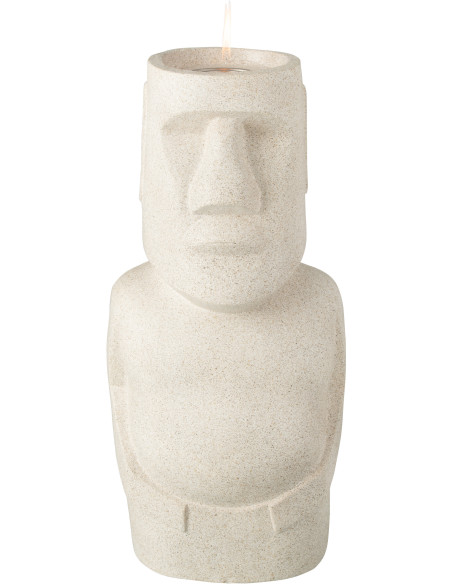 Grande Lampe à huile moderne extérieur Hauteur 60 cm en Ciment Gris Moai - 2