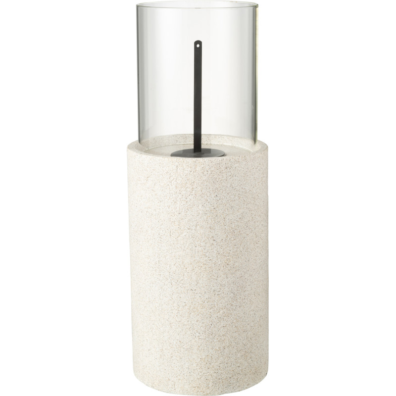 Grande Lampe à huile moderne extérieur Hauteur 65 cm en Ciment Gris Verre Transparent Niro - 1