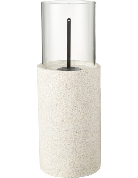 Grande Lampe à huile moderne extérieur Hauteur 65 cm en Ciment Gris Verre Transparent Niro - 1