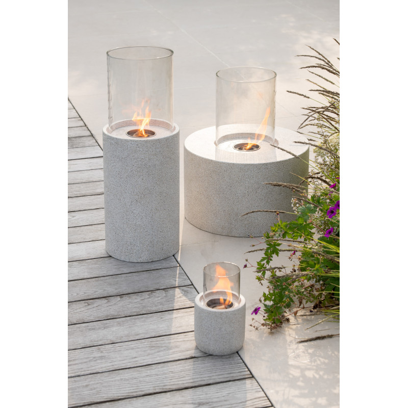 Grande Lampe à huile moderne extérieur Hauteur 65 cm en Ciment Gris Verre Transparent Niro - 2