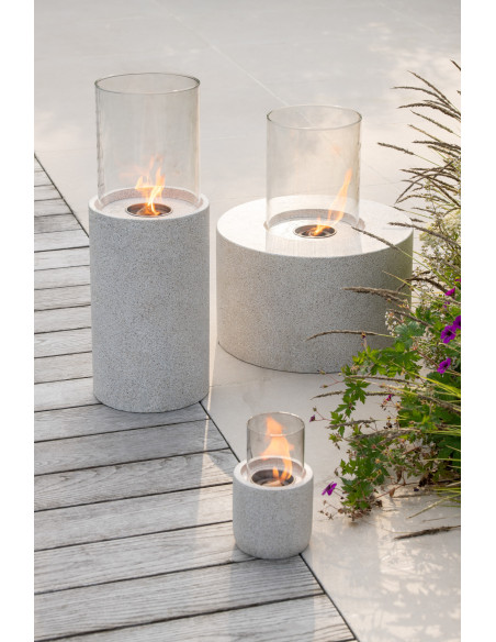 Grande Lampe à huile moderne extérieur Hauteur 65 cm en Ciment Gris Verre Transparent Niro - 2