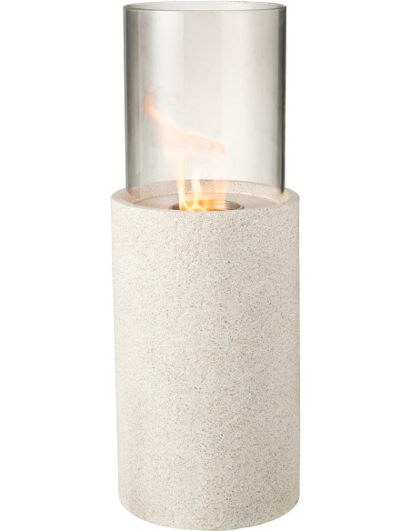 Grande Lampe à huile moderne extérieur Hauteur 65 cm en Ciment Gris Verre Transparent Niro - 3