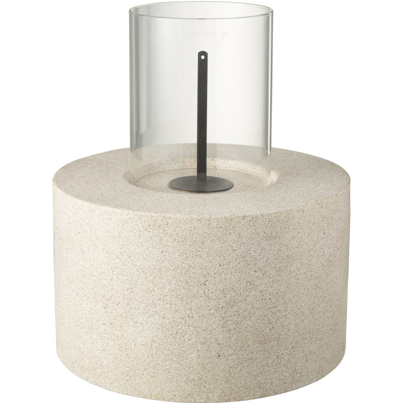 Grande Lampe à huile moderne extérieur Hauteur 51 cm en Ciment Gris Verre Transparent Niro - 1