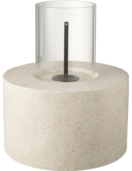 Grande Lampe à huile moderne extérieur Hauteur 51 cm en Ciment Gris Verre Transparent Niro - 1