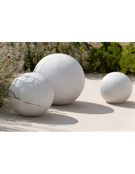 Décoration de jardin Balle 24 cm en Argile Blanc Kiry - 2