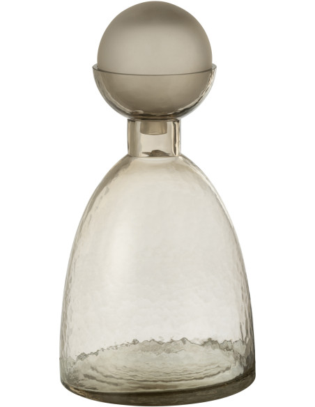 Bouteille décorative moderne Hauteur 34 cm en Verre Gris greige Yoko - 1