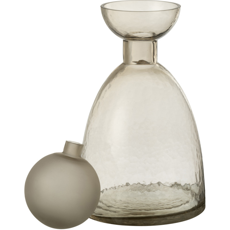 Bouteille décorative moderne Hauteur 34 cm en Verre Gris greige Yoko - 3