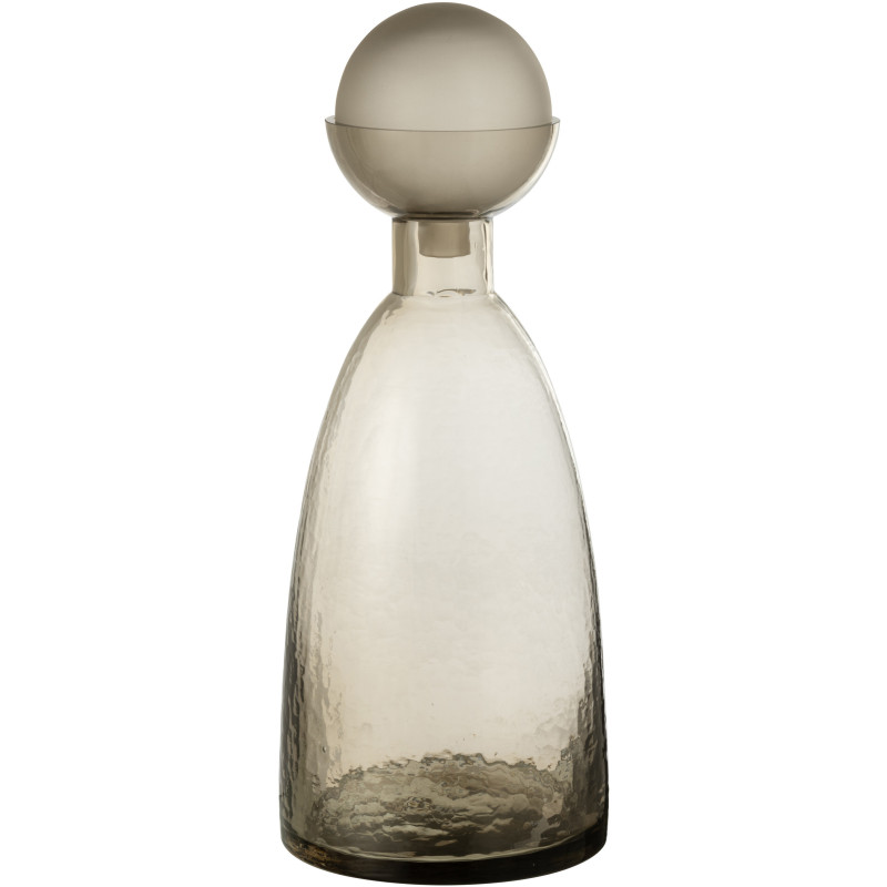 Grande Bouteille décorative moderne Hauteur 43 cm en Verre Gris greige Yoko - 1