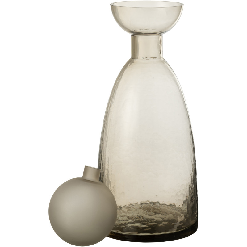 Grande Bouteille décorative moderne Hauteur 43 cm en Verre Gris greige Yoko - 2