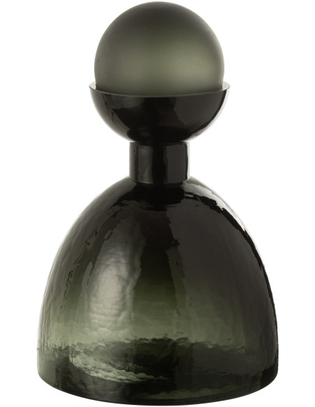Petite Bouteille décorative moderne Hauteur 29 cm en Verre Vert foncé Yoko - 1