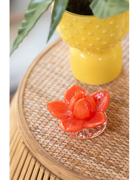 Fleurs déco mexicaines 12 cm en Verre Rouge Jaune Orange Firi (Lot de 3) - 4