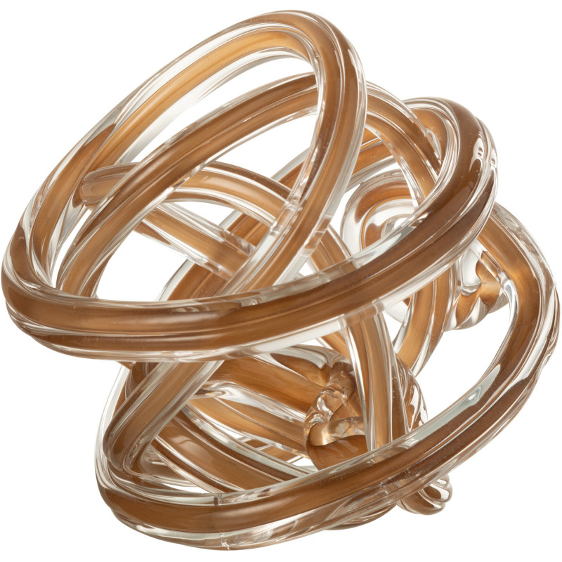 Presse papier moderne 20 cm en Verre Marron Transparent Infinity - 1