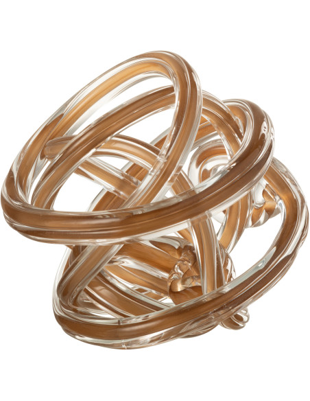 Presse papier moderne 20 cm en Verre Marron Transparent Infinity - 1