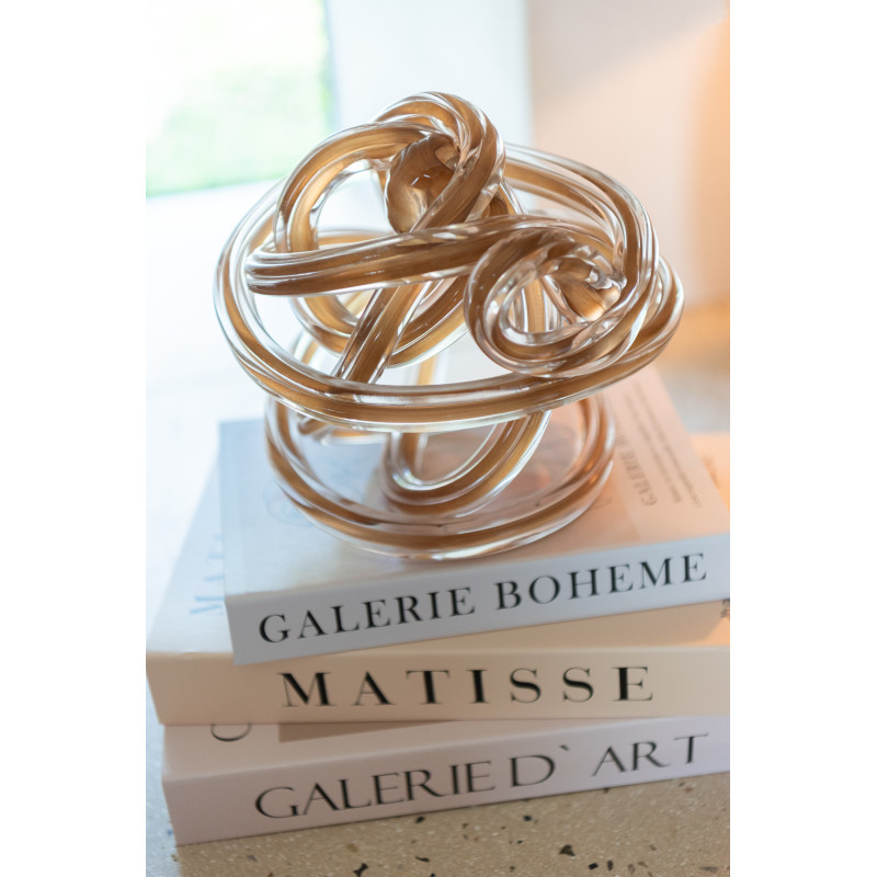 Presse papier moderne 20 cm en Verre Marron Transparent Infinity - 4