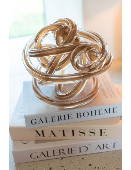 Presse papier moderne 20 cm en Verre Marron Transparent Infinity - 4