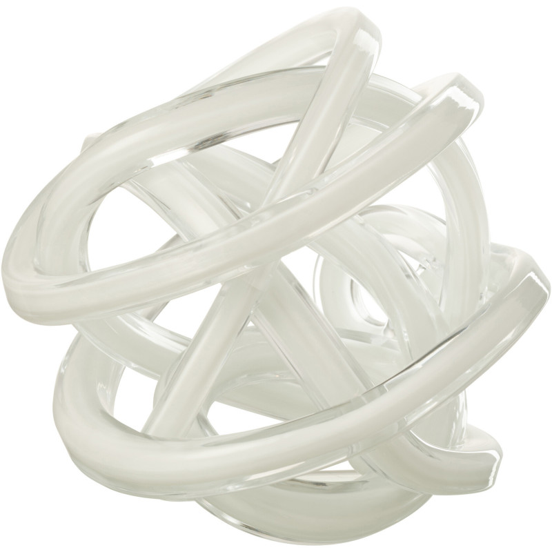 Presse papier moderne 20 cm en Verre Blanc Transparent Infinity - 1