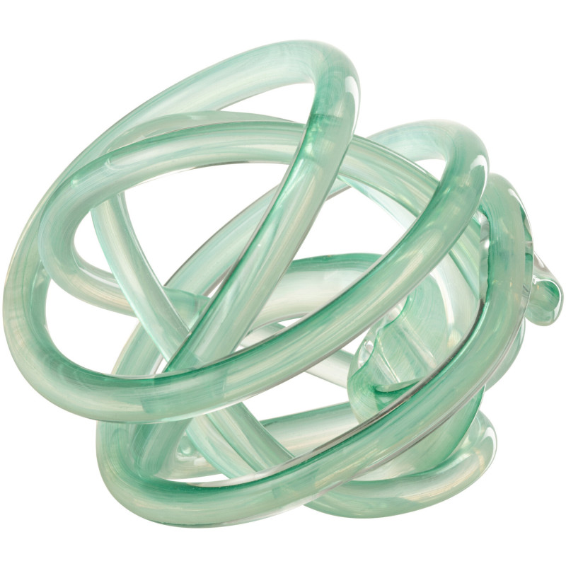 Presse papier moderne 20 cm en Verre Vert turquoise Transparent Infinity - 1
