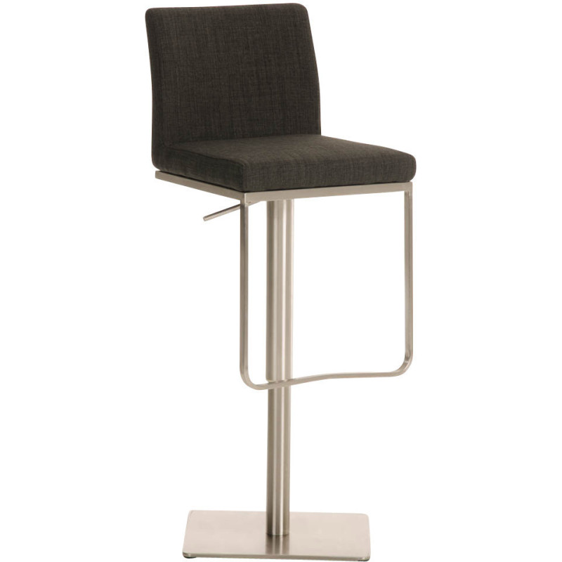 Tabouret de bar Avec dossier Nolan en Polyester Gris foncé Acier inoxydable Argenté Brossé mat - 1