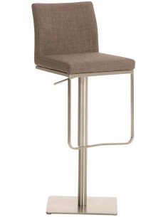 Tabouret de bar Avec dossier Nolan en Polyester Gris Acier inoxydable Argenté Brossé mat - 1