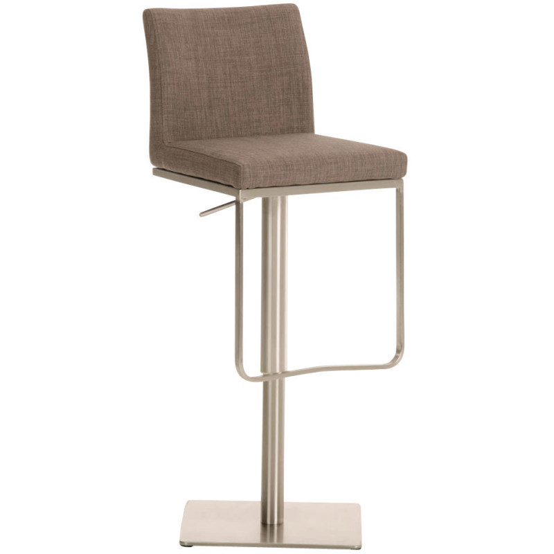 Tabouret de bar Avec dossier Nolan en Polyester Gris Acier inoxydable Argenté Brossé mat - 1