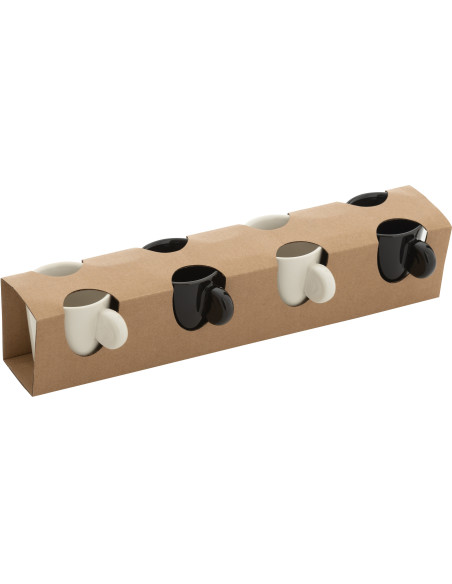 Coffret 4 Tasses espresso modernes 75 ml en Céramique Noir Blanc Noxi - 3