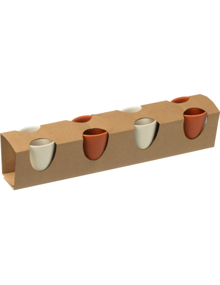 Coffret 4 Tasses espresso modernes 75 ml en Céramique Terracotta Blanc Noxi - 4