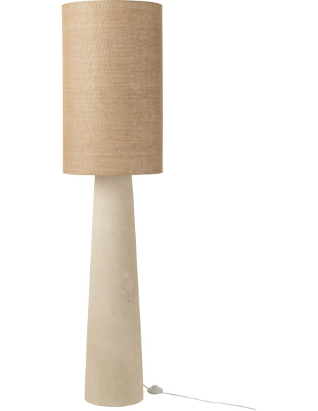 Grand Lampadaire minimaliste Hauteur 168 cm en Fibre de verre Jute Naturel Ava