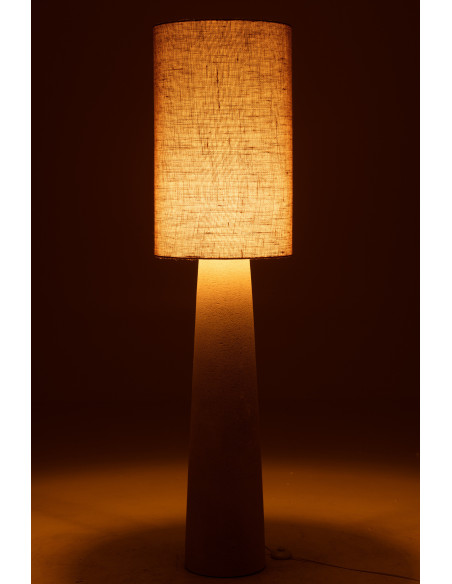 Grand Lampadaire minimaliste Hauteur 168 cm en Fibre de verre Jute Naturel Ava