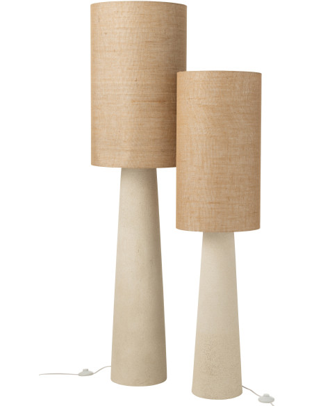 Grand Lampadaire minimaliste Hauteur 168 cm en Fibre de verre Jute Naturel Ava