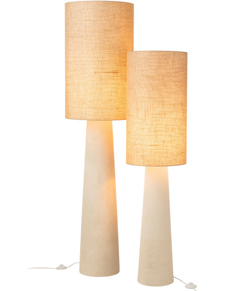 Grand Lampadaire minimaliste Hauteur 168 cm en Fibre de verre Jute Naturel Ava