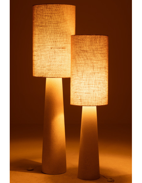 Grand Lampadaire minimaliste Hauteur 168 cm en Fibre de verre Jute Naturel Ava