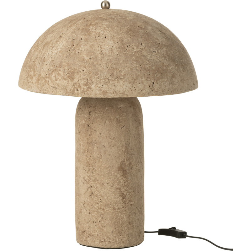Grande Lampe à poser moderne Champignon Hauteur 50 cm en Papier mâché Beige Jymi - 1