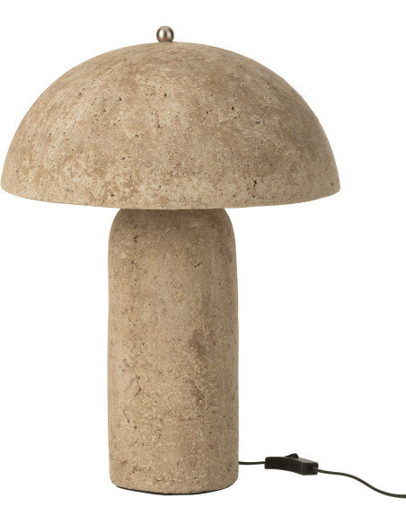 Grande Lampe à poser moderne Champignon Hauteur 50 cm en Papier mâché Beige Jymi - 1