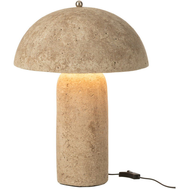 Grande Lampe à poser moderne Champignon Hauteur 50 cm en Papier mâché Beige Jymi - 3