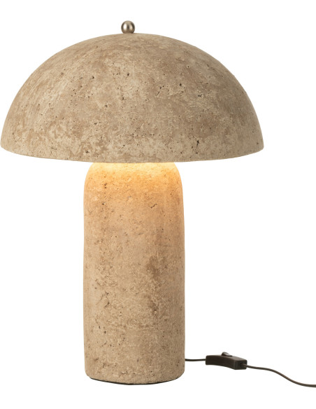 Grande Lampe à poser moderne Champignon Hauteur 50 cm en Papier mâché Beige Jymi - 3