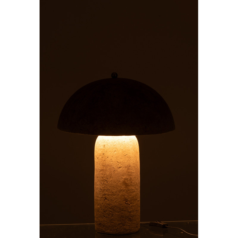 Grande Lampe à poser moderne Champignon Hauteur 50 cm en Papier mâché Beige Jymi - 4