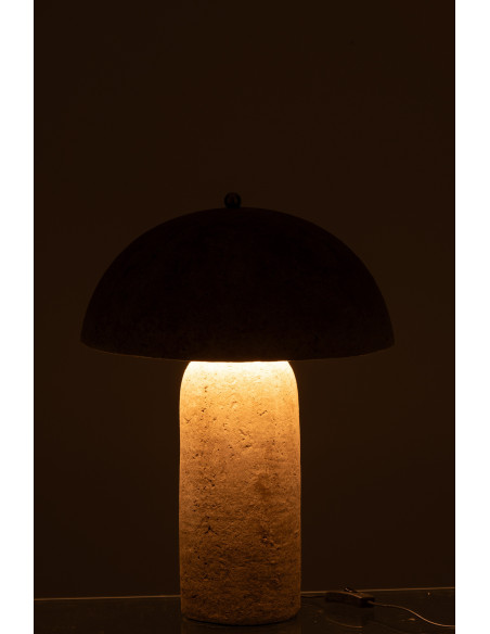 Grande Lampe à poser moderne Champignon Hauteur 50 cm en Papier mâché Beige Jymi - 4
