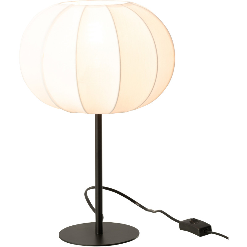 Lampe à poser minimaliste Hauteur 38 cm en Tissu Blanc Métal Noir Lupi - 2