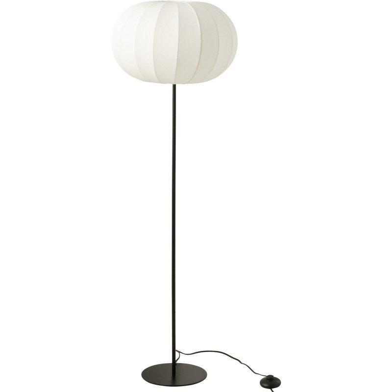 Lampadaire sur pied minimaliste Hauteur 125 cm en Tissu Blanc Métal Noir Lupi - 1