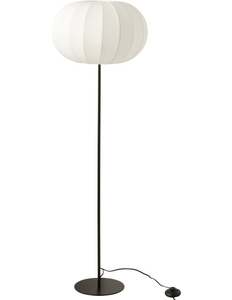 Lampadaire sur pied minimaliste Hauteur 125 cm en Tissu Blanc Métal Noir Lupi - 1
