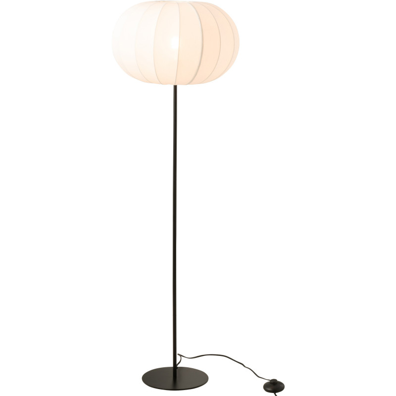 Lampadaire sur pied minimaliste Hauteur 125 cm en Tissu Blanc Métal Noir Lupi - 2