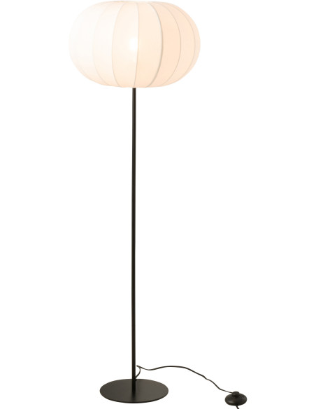 Lampadaire sur pied minimaliste Hauteur 125 cm en Tissu Blanc Métal Noir Lupi - 2