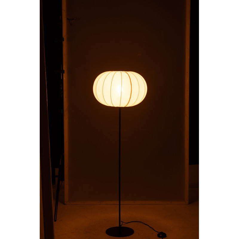 Lampadaire sur pied minimaliste Hauteur 125 cm en Tissu Blanc Métal Noir Lupi - 3