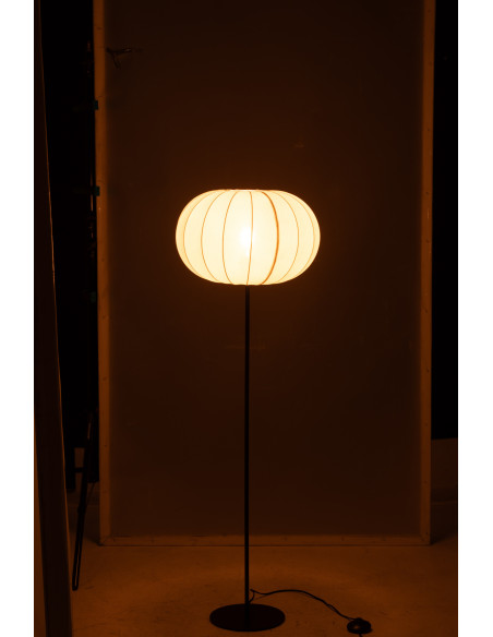 Lampadaire sur pied minimaliste Hauteur 125 cm en Tissu Blanc Métal Noir Lupi - 3